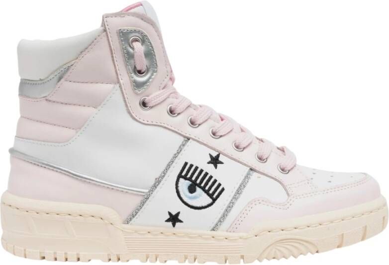 Chiara Ferragni Collection Witte lage sneakers lichtroze