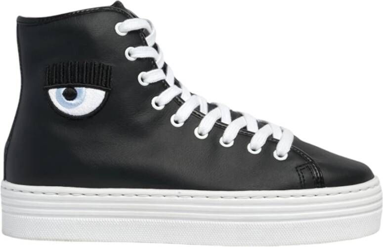 Chiara Ferragni high leather sneakers Collection Zwart Dames