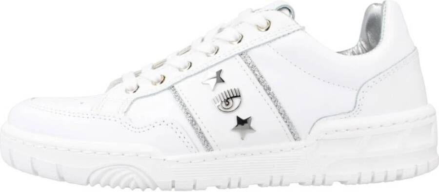 Chiara Ferragni Collection Witte Leren Sneakers met Metalen Accenten White Dames - Foto 2