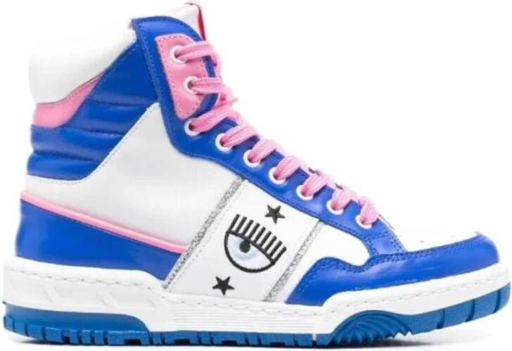 Chiara Ferragni Collection Wit Blauw Lage Top Sneakers