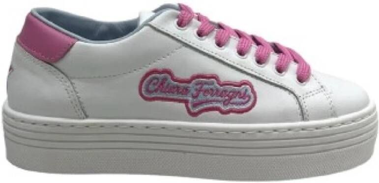 Chiara Ferragni Collection Wit Roze Lage Top Sneakers