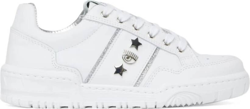 Chiara Ferragni Collection Witte Leren Sneakers met Metalen Accenten White Dames - Foto 4