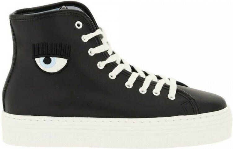 Chiara Ferragni high leather sneakers Collection Zwart Dames