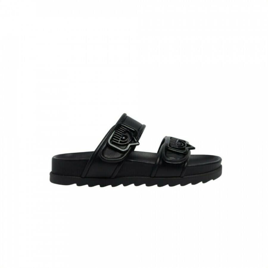 Chiara Ferragni Sandals Double Strap Collection Zwart Dames