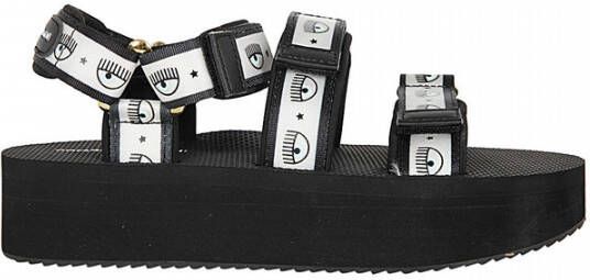 Chiara Ferragni Sandals EVA Double Strip Collection Zwart Dames