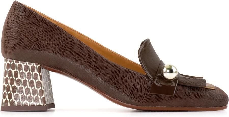 Chie Mihara Mocassin van gemengd leer