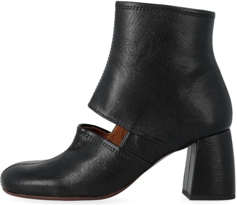 Chie Mihara Zwarte leren enkellaars met rits