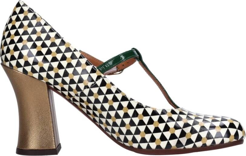 Chie Mihara Fadam Pekinbeige-Nero-Oro-Verde Pumps