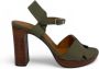Chie Mihara Groene Sandalen met Houten Hak - Thumbnail 1