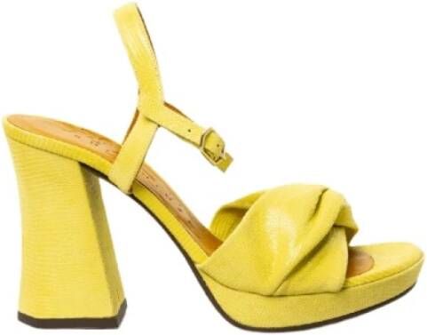 Chie Mihara Leren sandalen met hoge hak Citroenprint