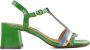 Chie Mihara Retrostijl groene leren sandalen - Thumbnail 1