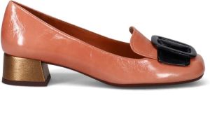 Chie Mihara Roze Leren Platte Schoenen met Gesp Roze Dames