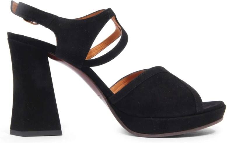Chie Mihara Suède Sandaal Model Cosa Zwart