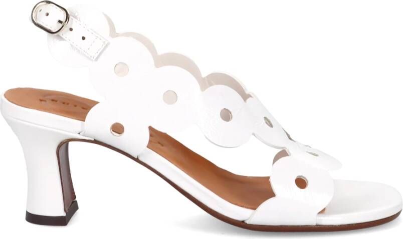 Chie Mihara Witte Leren Sandalen met Hak