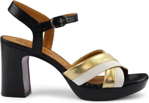 Chie Mihara Zwart Wit Goud Sandaal Multicolor Dames