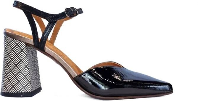 Chie Mihara Zwarte leren enkelband sandalen