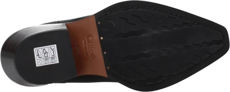 Chloé Zwarte leren enkellaarzen met studs