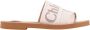 Chloé Sandalen met dubbele stoffen band en logo Brown Dames - Thumbnail 1