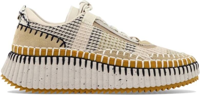 Chloé Beige Mesh Sneakers Stijlvol Comfortabel