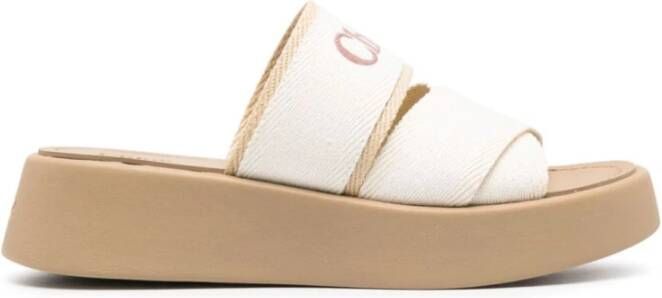 Chloé Beige Sandalen met Kruisband Beige Dames