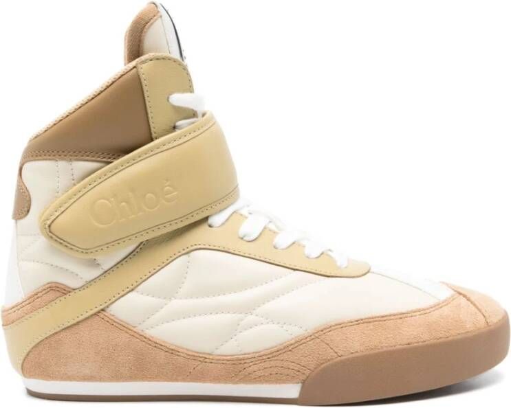 Chloé Beige Sneakers met klittenbandsluiting