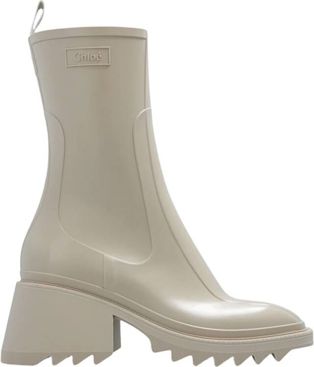 Chloé Betty Heeled Rain Boots Beige Dames