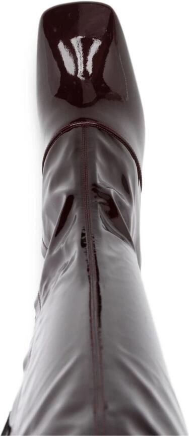 Chloé Bordeaux Patent Leren Dijhoge Laarzen