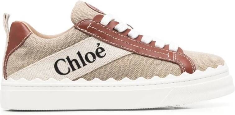 Chloé Bruine Canvas Lage Sneakers Multicolor Dames