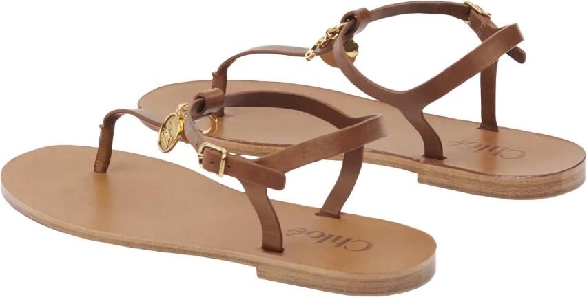 Chloé Bruine leren sandalen