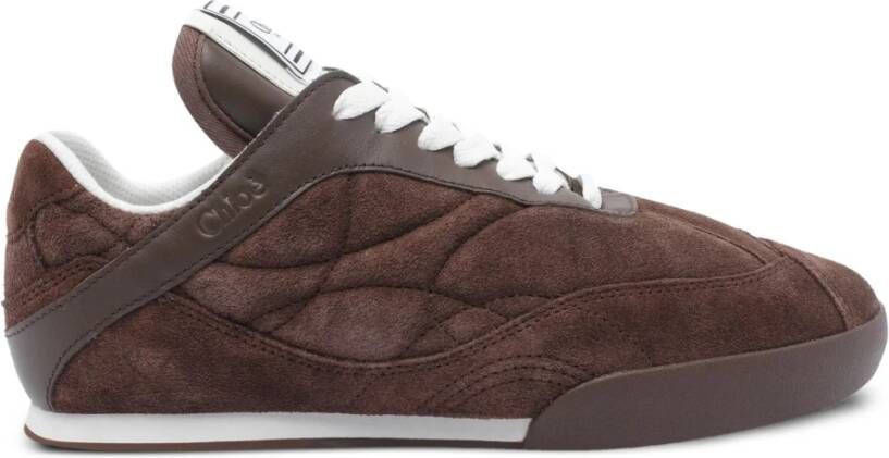 Chloé Bruine leren sneakers