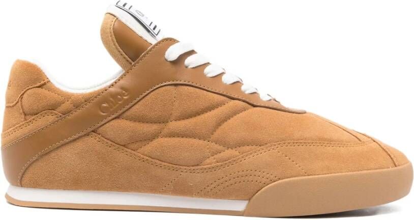 Chloé Bruine leren sneakers