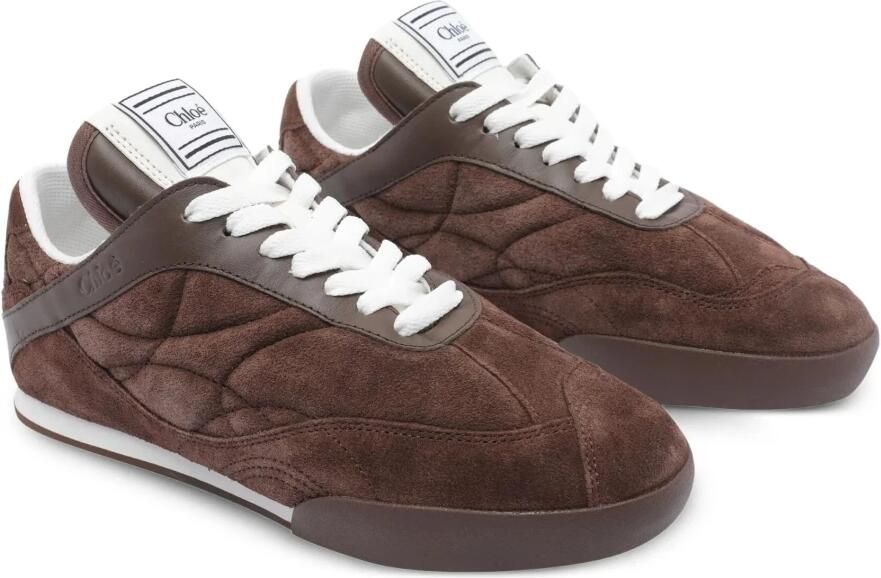 Chloé Bruine leren sneakers
