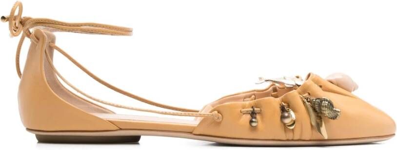 Chloé Bruine Platte Leren Schoenen