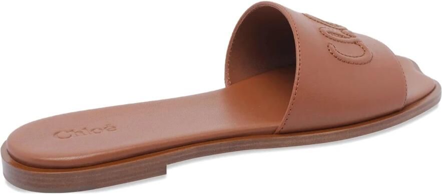 Chloé Bruine Platte Leren Schoenen