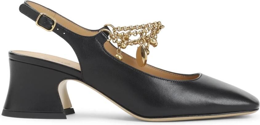 Chloé Hoge hakken Charms Slingback Pumps in zwart