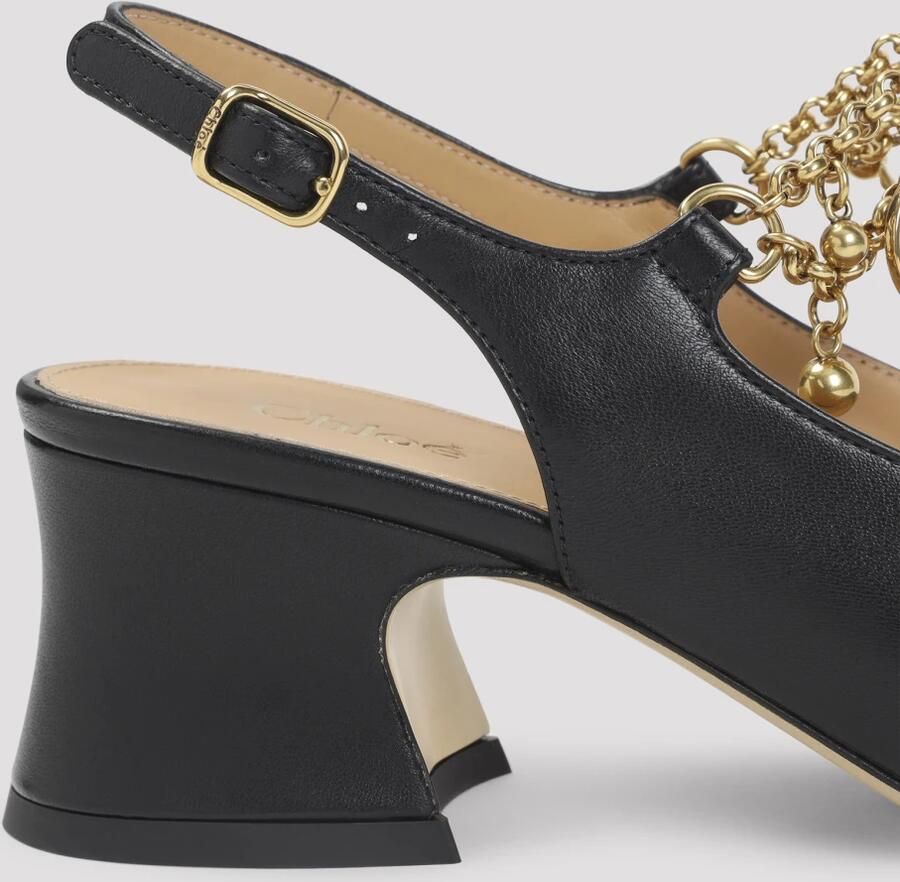 Chloé Hoge hakken Charms Slingback Pumps in zwart - Foto 2