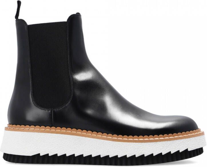 Chloé Chelsea Leather Ankle Boots Zwart Dames