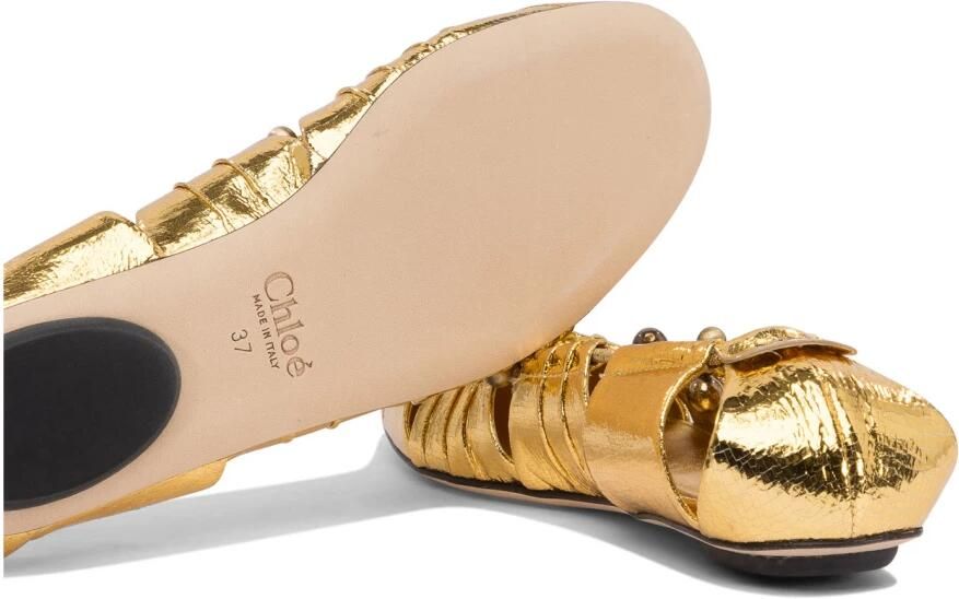 Chloé Dames Ballerina Schoenen Goud Ss25 - Foto 2