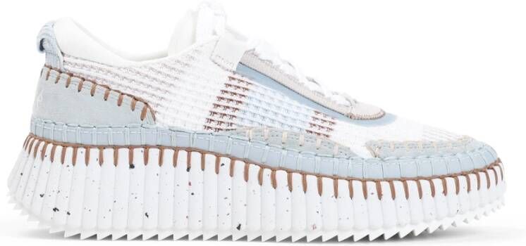 Chloé Delicate Blue Nama Sneaker in Mesh Multicolor Dames