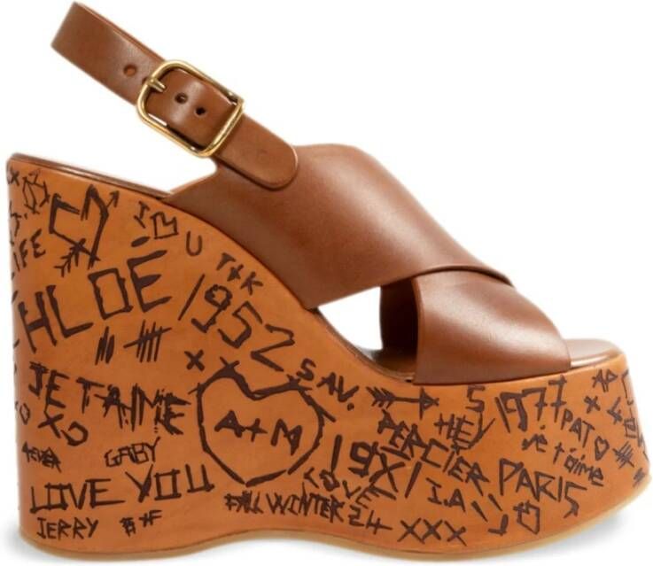 Chloé Gemberbruine hoge hak sandalen Brown Dames