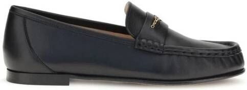 Chloé Gepolijste leren loafers met gouden ketting