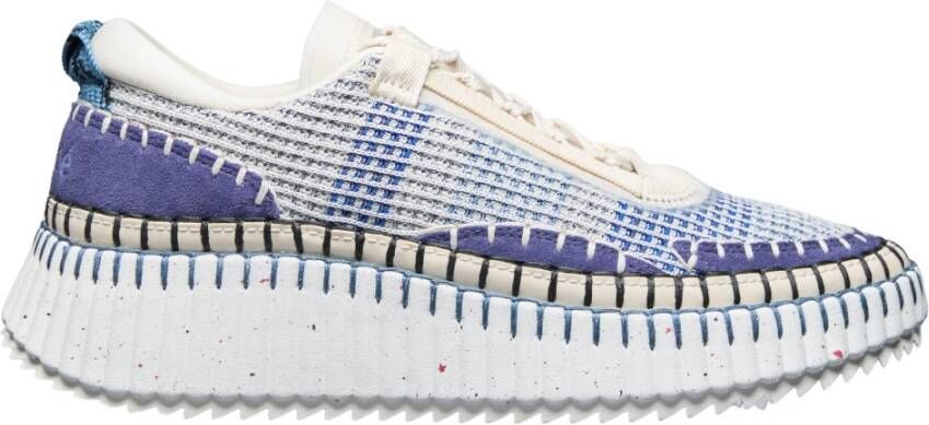 Chloé Geweven Suède Panel Sneakers Multicolor Dames