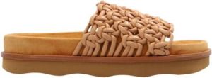 Chloé Slippers Wavy Mules Leather in brown