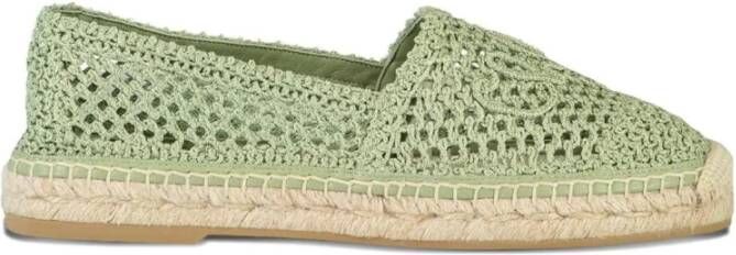 Chloé Groene platte schoenen met rayon bovenkant