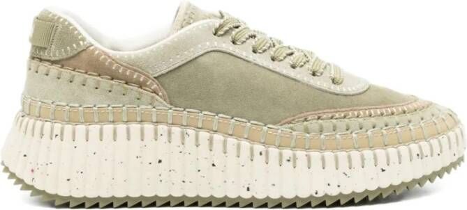 Chloé Groene Suède Sneakers
