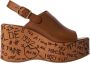 Chloé Hout-Effect Platform Sleehak Sandalen - Thumbnail 1