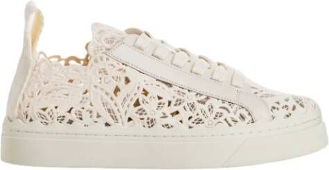 Chloé Kanten Detail Roze Sneakers White Dames