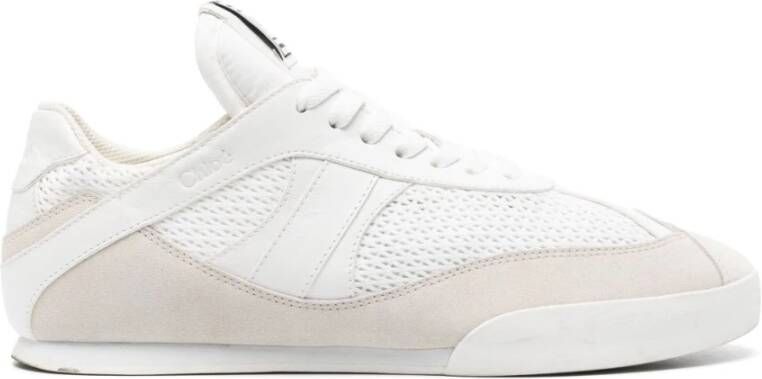 Chloé Mesh en Suede Veterschoenen White Dames - Foto 6