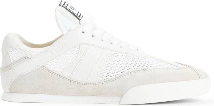 Chloé Mesh en Suede Veterschoenen White Dames - Foto 5