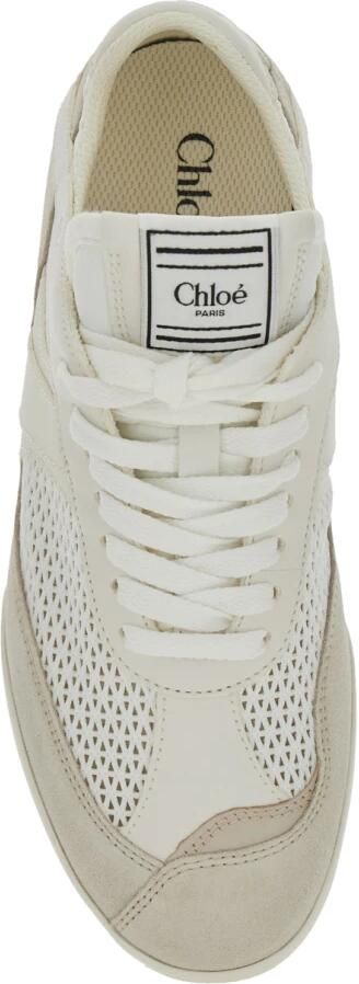 Chloé Mesh en Suede Veterschoenen White Dames - Foto 2